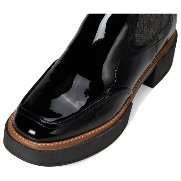 NWB $160 DOLCE VITA Patent Leather Saline H2O Waterproof Rain Boots Black 8 WIDE - Picture 7 of 11